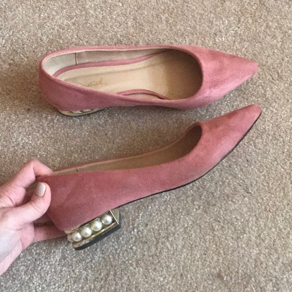 flats with pearl heel